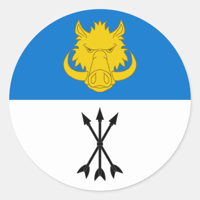 Adesivo Redondo Cantão de Vest Yorvik Populace Crachá (Frente)