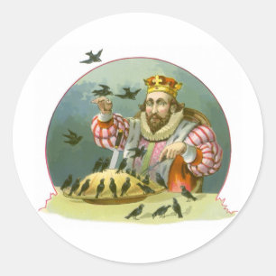 Adesivo Redondo Cante uma Canção de Seis Pence, Rima Infantil Vint