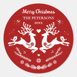 Adesivo Redondo Canto Festivo Escandi Vermelho, Velho Natal