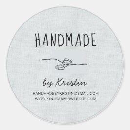 Adesivo Redondo Canvas de Cinza Russo Feita à Mão