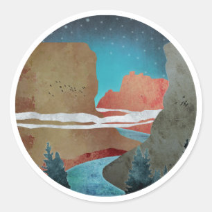 Adesivo Redondo Canyon Birds