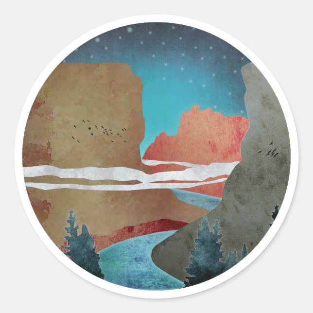 Adesivo Redondo Canyon Birds (Frente)