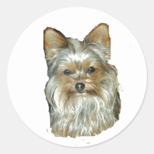 Adesivo Redondo Cão 4B,Yorkshire Terrier,Stickers