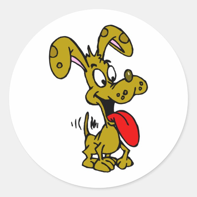 Adesivo Redondo Cão bobo (Frente)