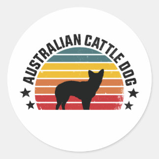 Adesivo Redondo cão boiadeiro australiano, cão red heeler