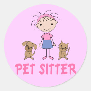 Adesivo Redondo Cão-Cachorro Ocupação Pet-Sitter