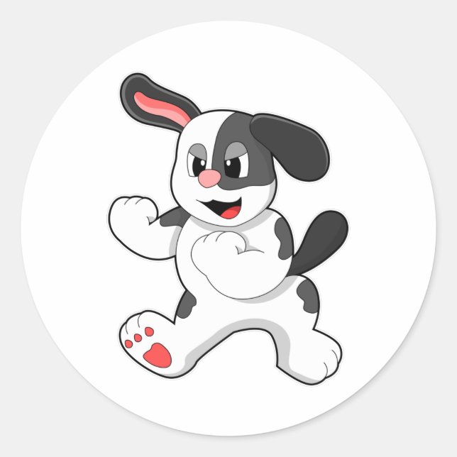 Adesivo Redondo Cão como Combatente (Frente)