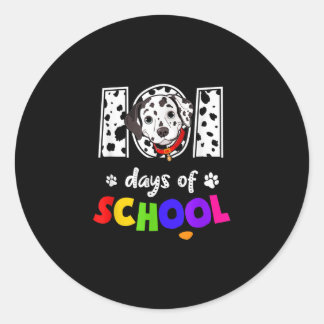 Adesivo Redondo Cão Dalmático 101 Dias De Escola