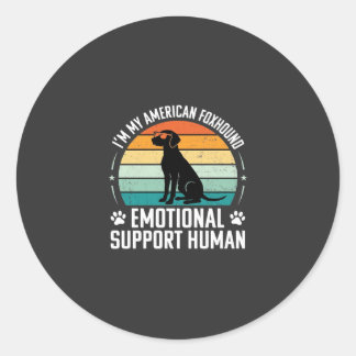 Adesivo Redondo Cão de Apoio Emocional Humano Foxhound Americano
