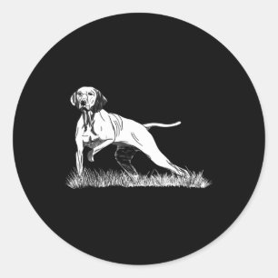 Adesivo Redondo Cão De Caça De Aves Vizsla Para Caçadores