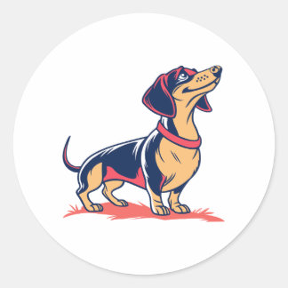 Adesivo Redondo Cão-de-caju-dachshund, bonito e engraçado