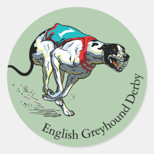 Adesivo Redondo cão de corrida de galgos