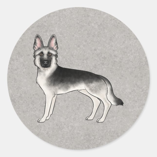 Adesivo Redondo Cão de desenho animado com German shepherd de Prat (Frente)