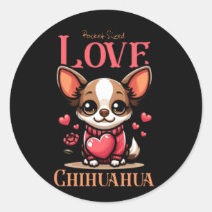 Adesivo Redondo cão de estimação chihuahua