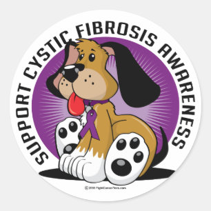 Adesivo Redondo Cão de Fibrose Cística