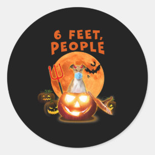 Adesivo Redondo Cão De Greyhound Italiano De 6 Pés Com Máscara