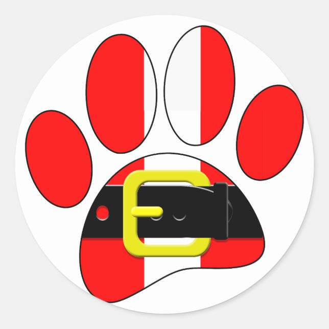 Adesivo Redondo Cão de Natal (Frente)