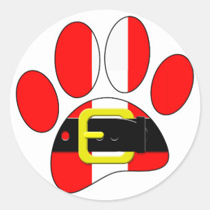 Adesivo Redondo Cão de Natal