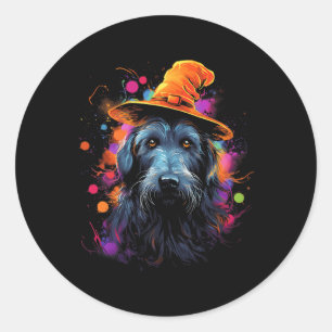 Adesivo Redondo Cão-de-porco irlandês Wolfhound Halloween
