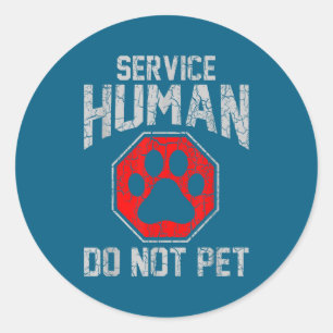 Adesivo Redondo Cão de Serviço Humano Não é Pet