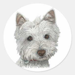 Adesivo Redondo Cão de Westie