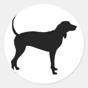 Adesivo Redondo Cão do Coonhound (preto)