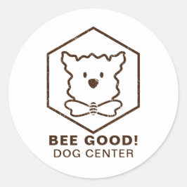 Adesivo Redondo Cão e design de abelha