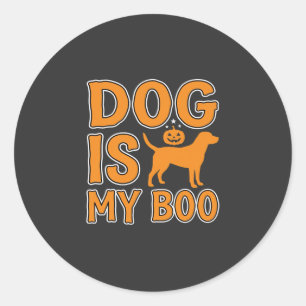 Adesivo Redondo Cão é o Meu Boo Halloween Cão
