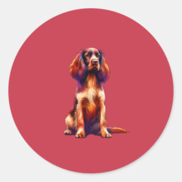 Adesivo Redondo Cão Espanhol de Campo