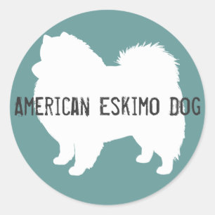 Adesivo Redondo Cão Esquimó Americano