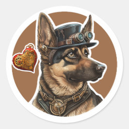 Adesivo Redondo Cão german shepherd