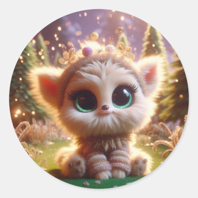 Adesivo Redondo Cão Mágico (Frente)