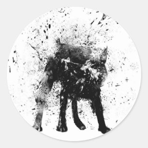 Adesivo Redondo cão molhado