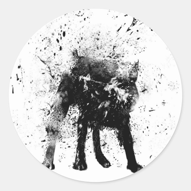 Adesivo Redondo cão molhado (Frente)