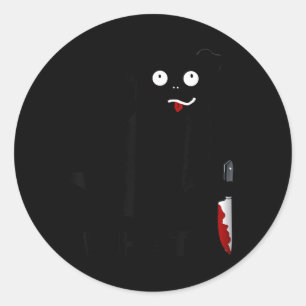 Adesivo Redondo Cão O Que_ Engraçado Pug Preto Camiseta Pug Assass