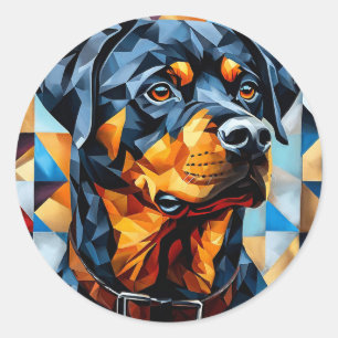 Adesivo Redondo Cão Rottweiler