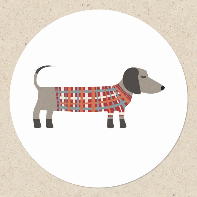 Adesivo Redondo Cão-salsicha-salsicha (Dachshund Wiener Sausage Dog sticker)