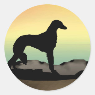 Adesivo Redondo Cão Saluki do deserto
