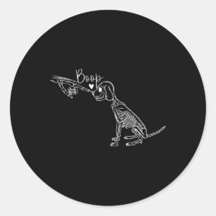 Adesivo Redondo Cão Skeleton Boop Halloween Cachorro Cachorro Cach