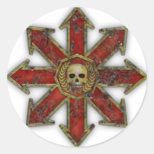 Adesivo Redondo Caos - Vermelho