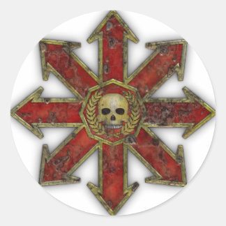 Adesivo Redondo Caos - Vermelho