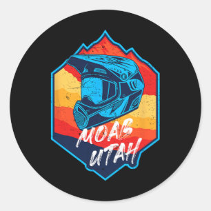 Adesivo Redondo Capacete de Ciclismo de Montanha Moab Utah Esporte