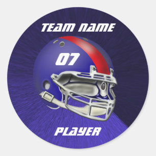 Adesivo Redondo Capacete de futebol dos azuis marinhos e do