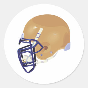 Adesivo Redondo capacete de futebol dourado e azul gráfico vetoria