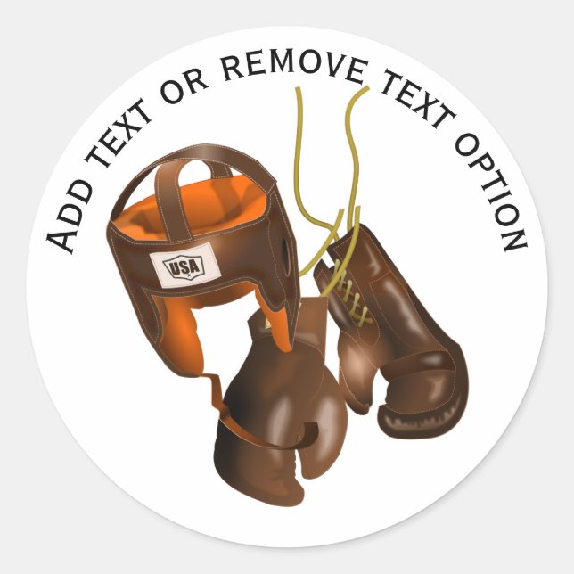 Adesivo Redondo Capacete de Luvas de Boxing (Frente)