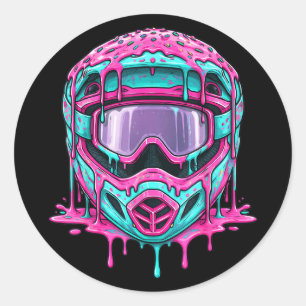 Adesivo Redondo Capacete de Motocross Gráfico de Gotejamento de De
