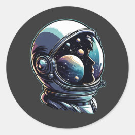 Adesivo Redondo Capacete Espacial Astronauta