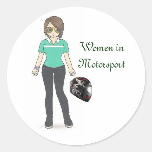 Adesivo Redondo Capacete, mulheres no Motorsport