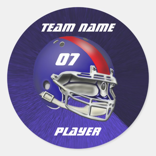 Adesivo Redondo Capacete Real Azul e Vermelho de Futebol (Frente)