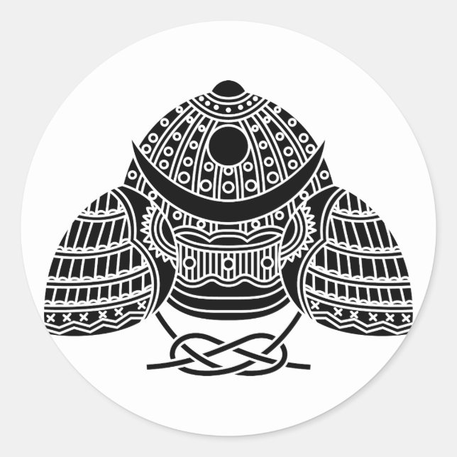 Adesivo Redondo Capacete Samurai da Lua Sol (Frente)